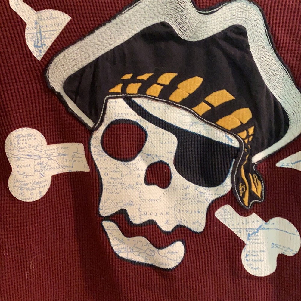 🌺2 for $12🌺 Boys LS Pirate Theme Shirt - Picture 2 of 4